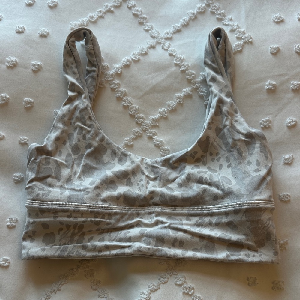 lululemon athletica Light Gray Patterned Soft Support Bralette
